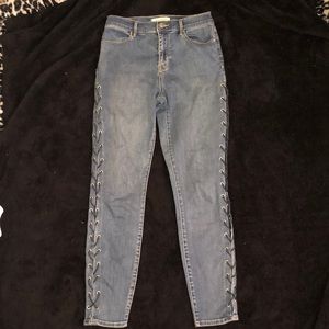 Women’s PacSun Hi-Rise Ankle Jeans w Lace Up Sides